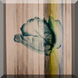 A16. Framed tulip print on canvas. Signed Parvez. - $28